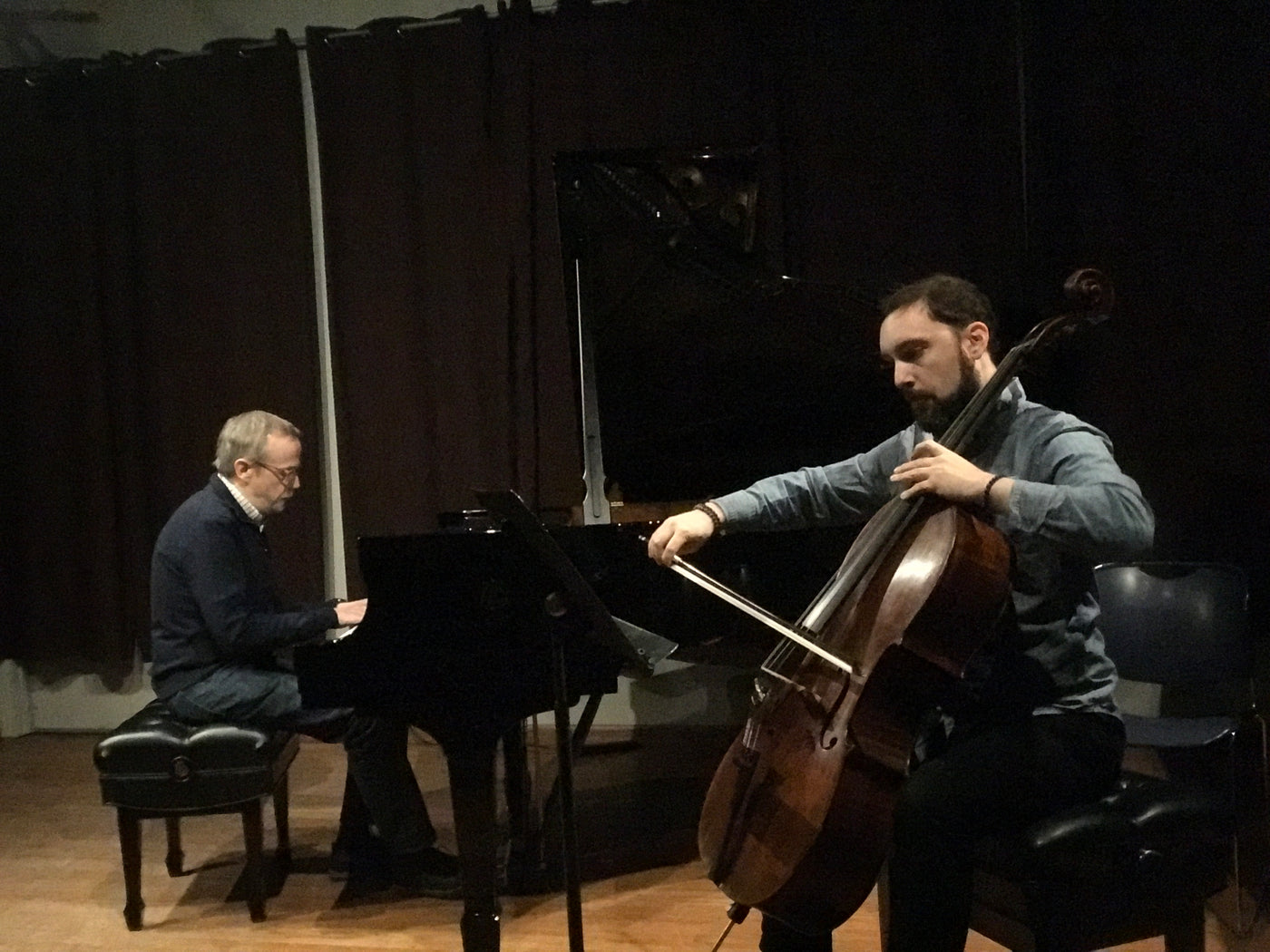 Steinway Artist Kevin Kern and cellist Greg Byers recording new music.