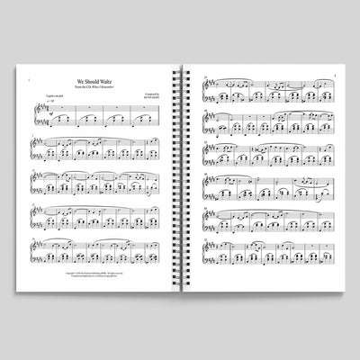 Interior view of the printed spiral bound piano songbook, When I Remember by Kevin Kern.